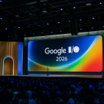 Google I/O 2026 keynote stage with Gemini AI and Android announcements